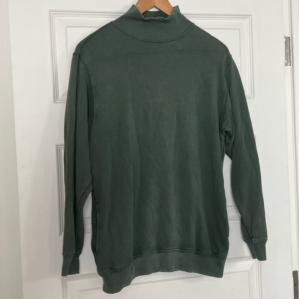 High Neck Oversized Green Aerie Sweatshirt with pockets